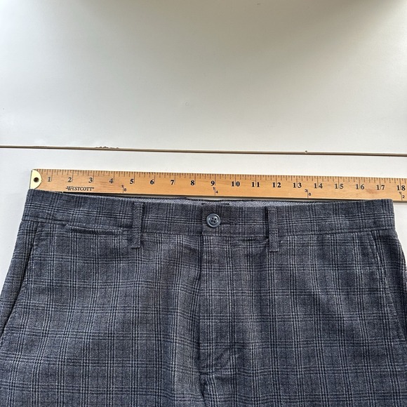 J. CREW Men's 484 Slim Fit Brushed Twill Plaid Pants Size 34 X 28 Dark Gray - Picture 4 of 12
